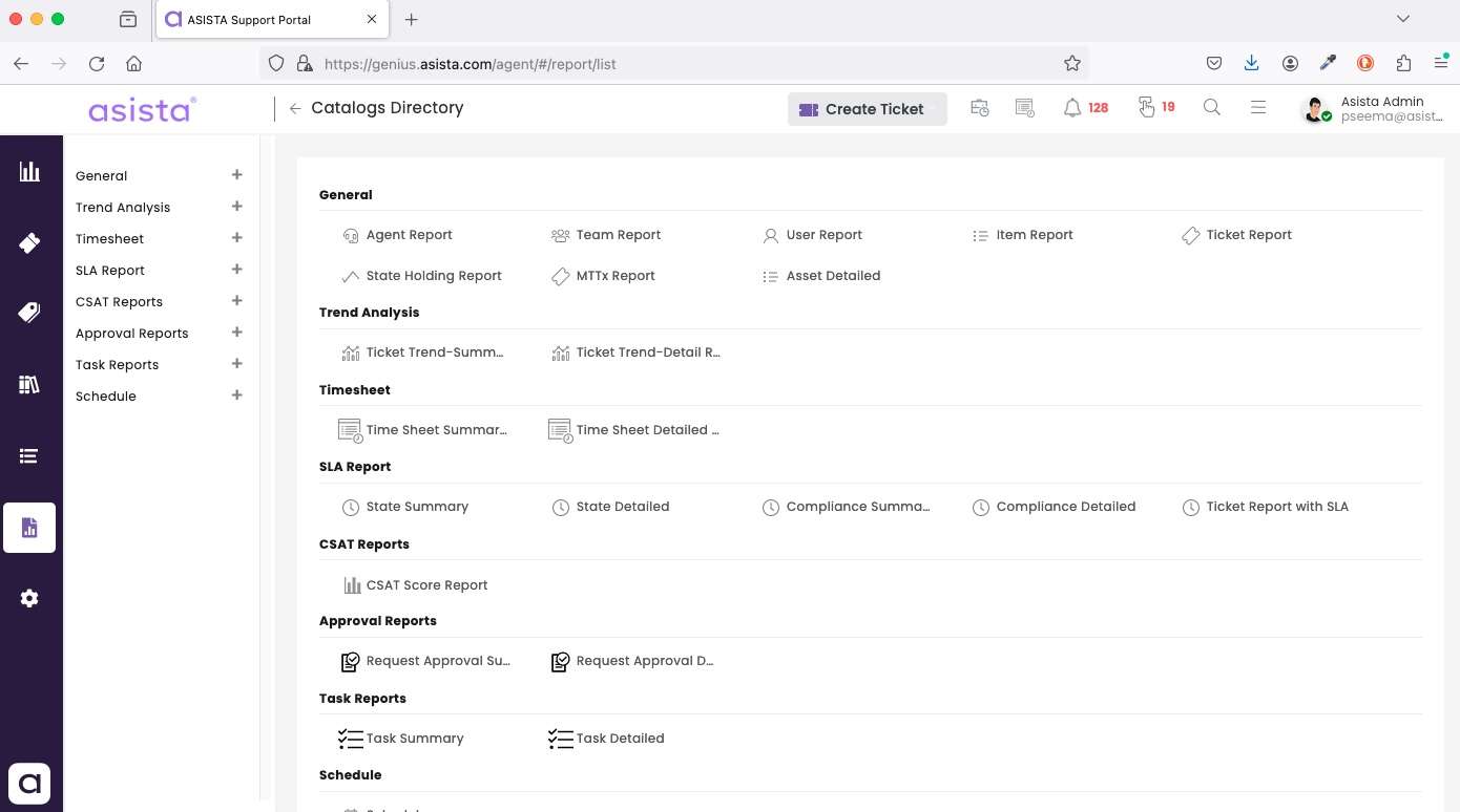 Reporting - Workflow Platform Asista