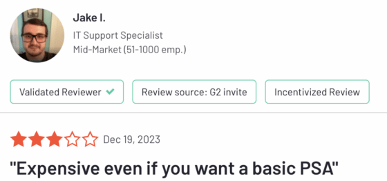 User Review of ServiceNow IT Service Management on G2