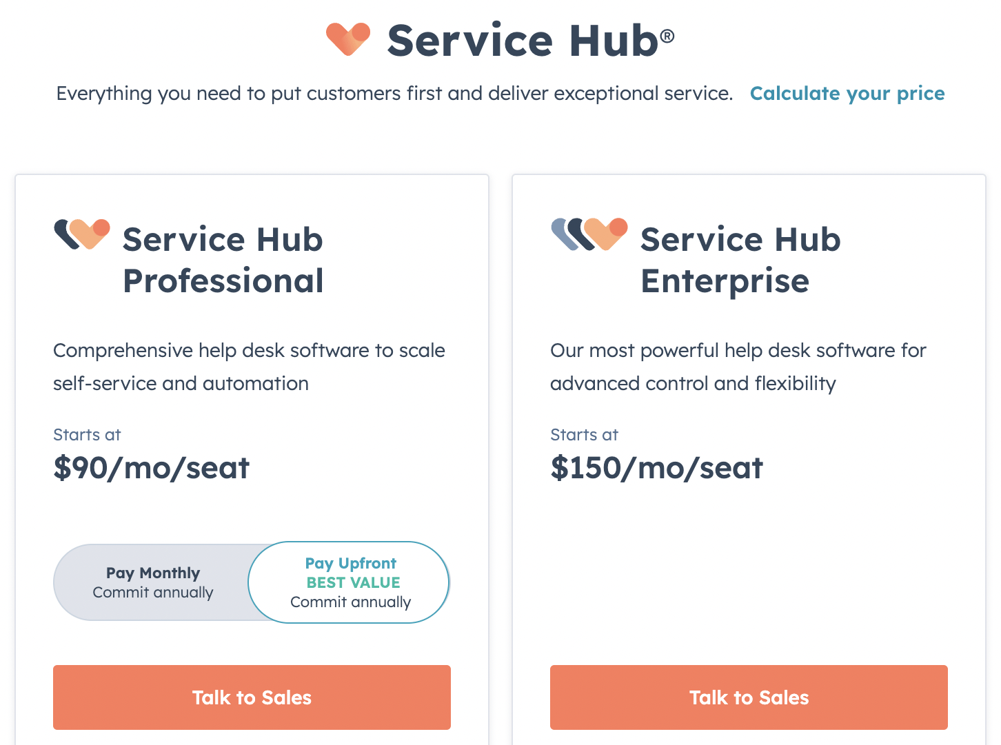 Service Hub Pricing 