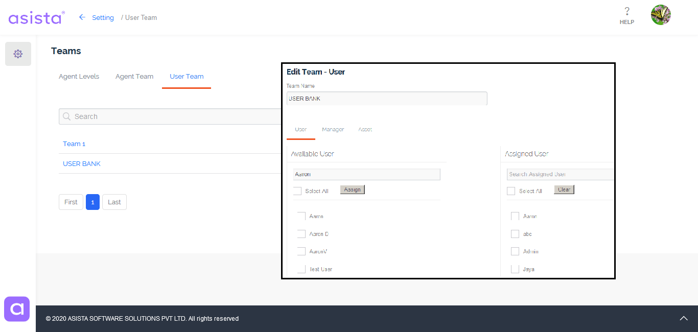 Use team buckets to pool issues, queries and requests.