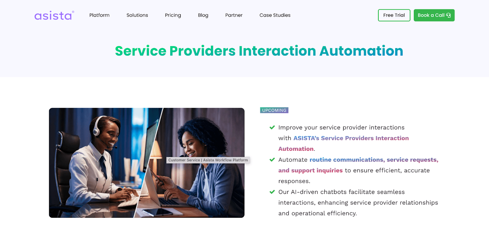 ASISTA’s Service Providers Interaction Automation. 