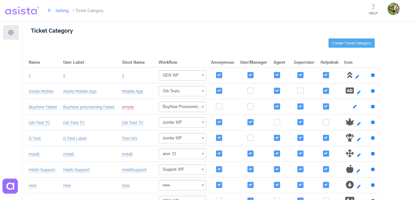 Create custom ticket categories to segregate, assign and streamline ticket handling.